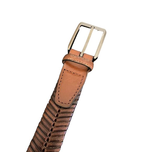 Men’s Belt 34 Braided Leather Preppy Classiccore Academia Workwear - Picture 5 of 8